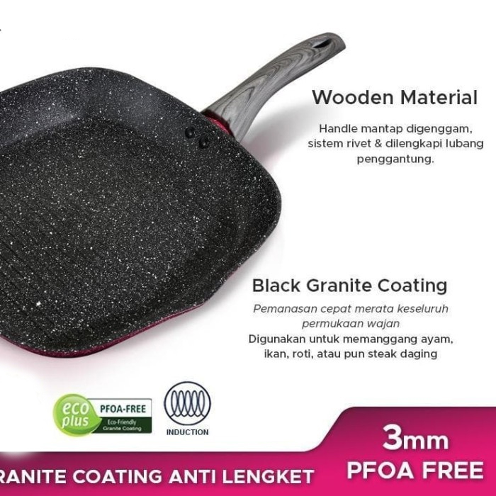 Bolde Super Pan Grill Pan 28CM - Black Pink